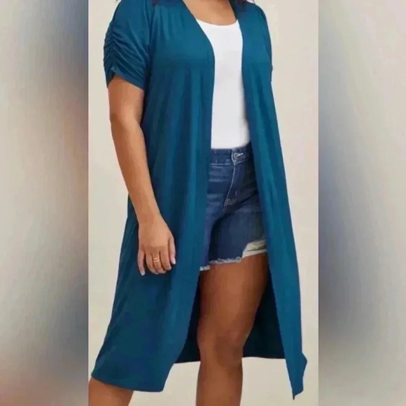 Torrid Blue Duster Cardigan Size Medium 00 - Picture 1 of 12